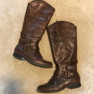 Brown knee high boots